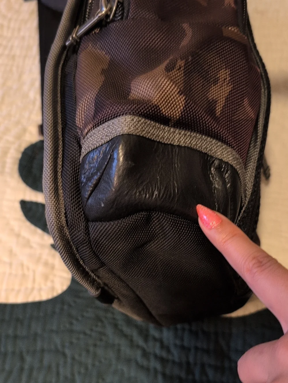 Authentic Tumi Y2k Alpha Bravo Brown Tangerine Camo Sling Bag